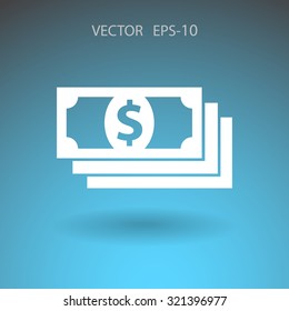 Icono plano del dinero