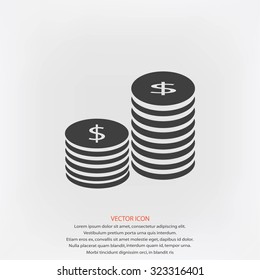 Flat icon of money