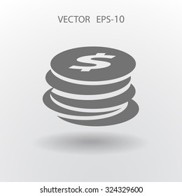 Flat icon of money