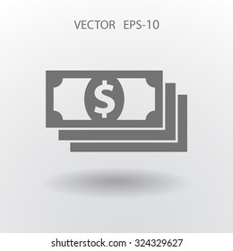 Flat icon of money