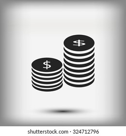 Flat icon of money