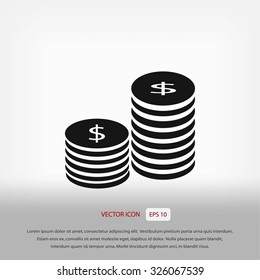 Flat icon of money