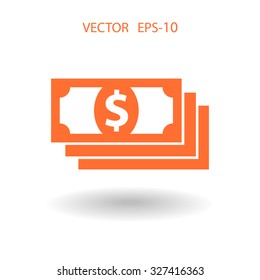 Icono plano del dinero