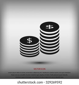 Flat icon of money