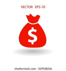 Flat icon of money