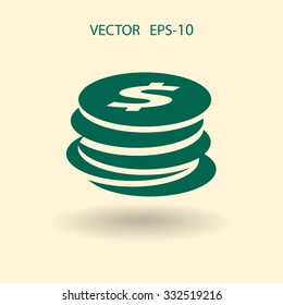 Icono plano del dinero