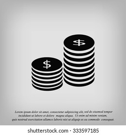 Flat icon of money
