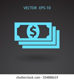 Icono plano del dinero