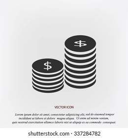 Flat icon of money
