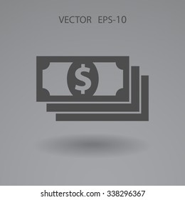 Flat icon of money