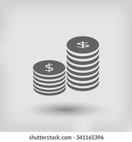 Flat icon of money