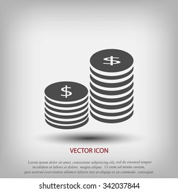 Flat icon of money