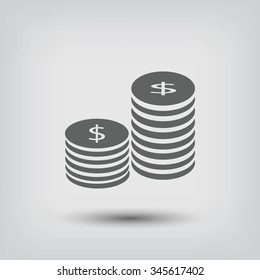 Flat icon of money
