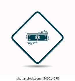 Flat icon of money  icon