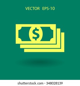 Icono plano del dinero
