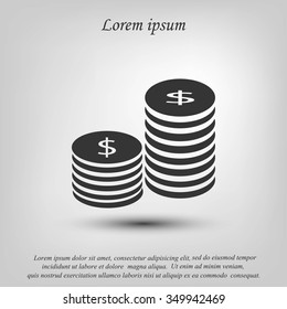 Flat icon of money