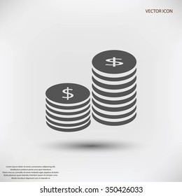 Flat icon of money