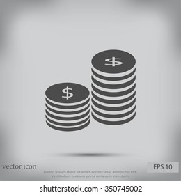 Flat icon of money