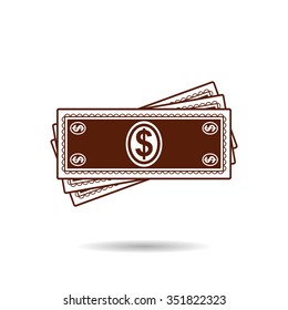 Flat icon of money  icon