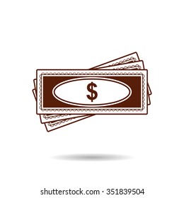Flat icon of money icon