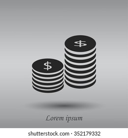 Flat icon of money