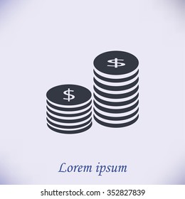 Flat icon of money