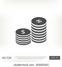 Flat icon of money