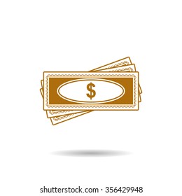 Flat icon of money icon