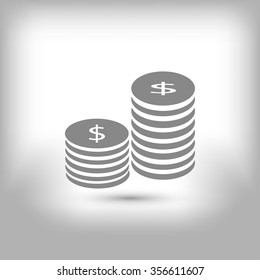Flat icon of money