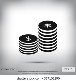Flat icon of money