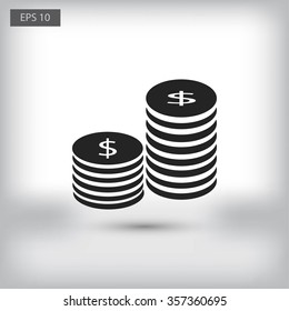 Flat icon of money