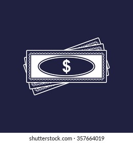 Flat icon of money icon