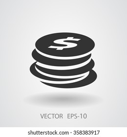 Flat icon of money