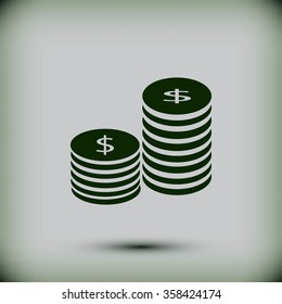 Flat icon of money