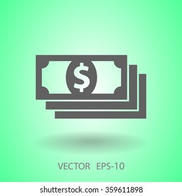 Icono plano del dinero