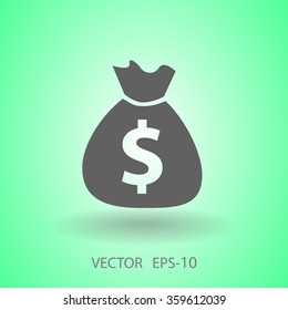 Flat icon of money