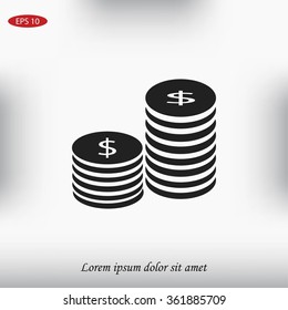 Flat icon of money