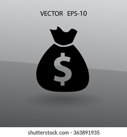 Flat icon of money