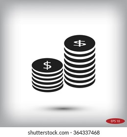 Flat icon of money