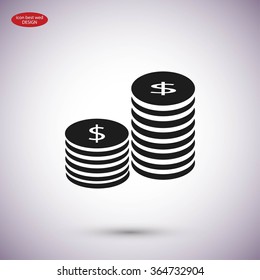 Flat icon of money
