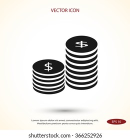 Flat icon of money