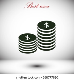 Flat icon of money