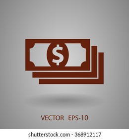 Icono plano del dinero