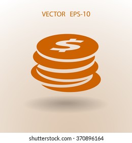 Flat icon of money