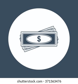 Flat icon of money icon