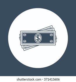 Flat icon of money  icon