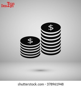 Flat icon of money