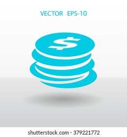 Flat icon of money