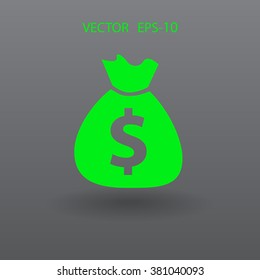Flat icon of money