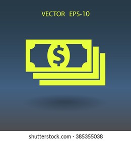 Icono plano del dinero